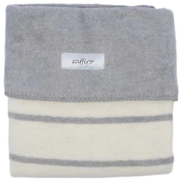 Zaffiro Grijs & Ecru Gestreept 100 X 150 Cm Ledikantdeken 15366 4 Zaffiro Grijs & Ecru Gestreept 100 X 150 Cm Ledikantdeken 15366 - Afbeelding 2