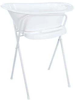 Bébé-jou Bebe-Jou Wit 103 Cm Click Badstandaard 220501 -Jollein Winkel 27667 Bebe Jou Badstandaard Click Wit Met Uni Wit Badje