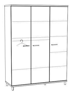 Meegroei Babykamer Naomi: Meegroei Ledikant, Commode En 3-Deurskast -Jollein Winkel 3 deurskast naomi naok3 2