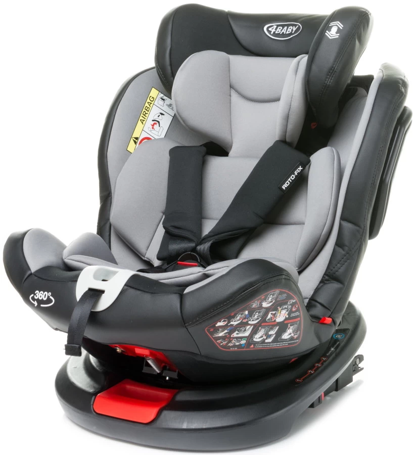 4Baby Roto-Fix Black 360º 0-36 Kg Isofix Autostoel 6 4Baby Roto-Fix Black 360º 0-36 Kg Isofix Autostoel - Afbeelding 4