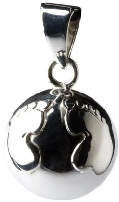Babylonia Bola Voetjes Zilver Zwangerschapsketting Met Babybel VF109