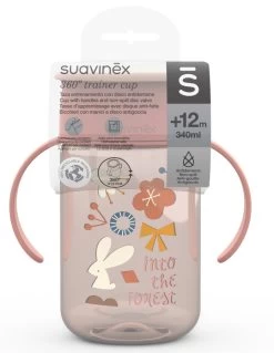 Suavinex Forest Roze 360° Drinkbeker Met Handvatten SXZFEE070164 -Jollein Winkel Suavinex Forest Roze 360 Drinkbeker met Handvatten SXZFEE070164 3