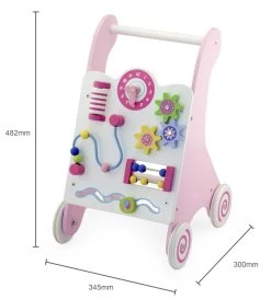 Viga Activity Walker Roze Houten Loopwagen 50178 -Jollein Winkel Viga Activity Walker Roze Houten Loopwagen 50178 6