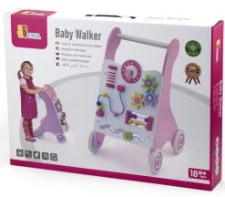 Viga Activity Walker Roze Houten Loopwagen 50178 -Jollein Winkel Viga Activity Walker Roze Houten Loopwagen 50178 8