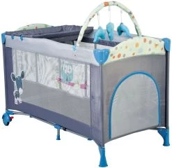 Babygo Sleepwell Blue Campingbed Met Bodemverhoger 4404 -Jollein Winkel babygo sleepwell blue campingbed met bodemverhoger 1