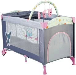 Babygo Sleepwell Pink Campingbed Met Bodemverhoger 4403 -Jollein Winkel babygo sleepwell pink campingbed met bodemverhoger 1