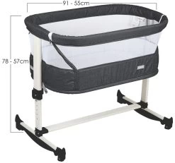 Babygo Vivaldi Dark Grey Wieg Aan Bed 4653 -Jollein Winkel babygo vivaldi dark grey wieg aan bed 4653 6