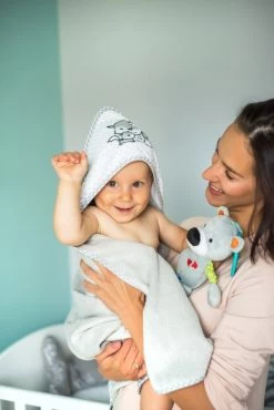 Baby Ono Bamboo Grijs Vosjes 76x76 Cm Badcape 345/03 -Jollein Winkel bamboo 2