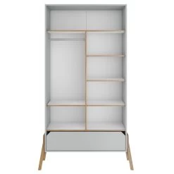 Bellamy Lotta Grey Babykamer: Ledikant/Juniorbed, Commode Met 6 Lades En 2-Deurskast -Jollein Winkel bellamy lotta grey 2 deurskast loszsz2d 2 2