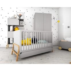 Bellamy Lotta Grey 70 X 140 Cm Ledikant/Juniorbed LOSZLO70 -Jollein Winkel bellamy lotta grey babykamer 2