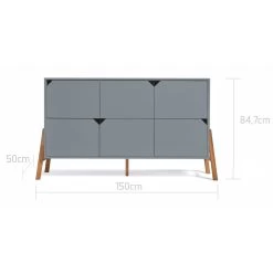 Bellamy Lotta Grey Babykamer: Ledikant/Juniorbed En Commode Met 6 Lades -Jollein Winkel bellamy lotta grey commode met 6 lades loszko6s 3 1
