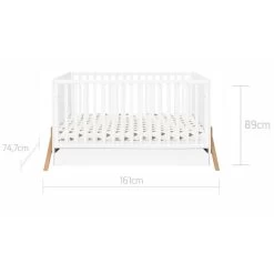 Bellamy Lotta Snow Babykamer: Ledikant/Juniorbed, Commode En 2-Deurskast -Jollein Winkel bellamy lotta snow 70 x 140 cm ledikant juniorbed lobilo70 11 2
