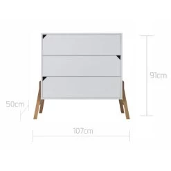 Bellamy Lotta Snow Babykamer: Ledikant/Juniorbed, Commode En 2-Deurskast -Jollein Winkel bellamy lotta snow commode lobikomo 2 2