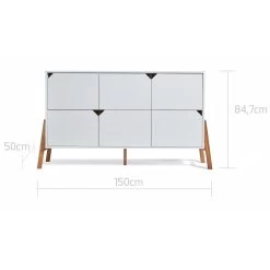 Bellamy Lotta Snow Babykamer: Ledikant/Juniorbed, Commode Met 6 Lades En 2-Deurskast -Jollein Winkel bellamy lotta snow commode met 6 lades lobiko6s 3 2
