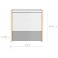 Bellamy Pinette Babykamer: Ledikant/Juniorbed, Commode En 2-Deurskast -Jollein Winkel bellamy pinette commode pibskomo 3 2