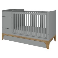 Bellamy UP! Grey 70 X 120/160 Cm 2-in-1 Meegroei Ledikant En Commode Incl. Lade