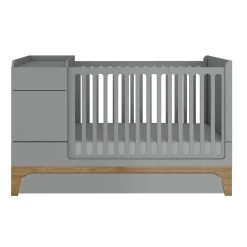 Jollein Winkel 28 Jollein Winkel -Jollein Winkel bellamy up grey 70 x 120 160 cm 2 in 1 meegroei ledikant en commode incl. lade 2