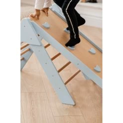 Luna Toys Blauw Houten Klimrek Met Glijbaan LU-36967 -Jollein Winkel blue 6