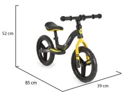 Cangaroo Kiddy Zwart/Geel Loopfiets 109567 -Jollein Winkel cangaroo kiddy zwart geel loopfiets 109567 4