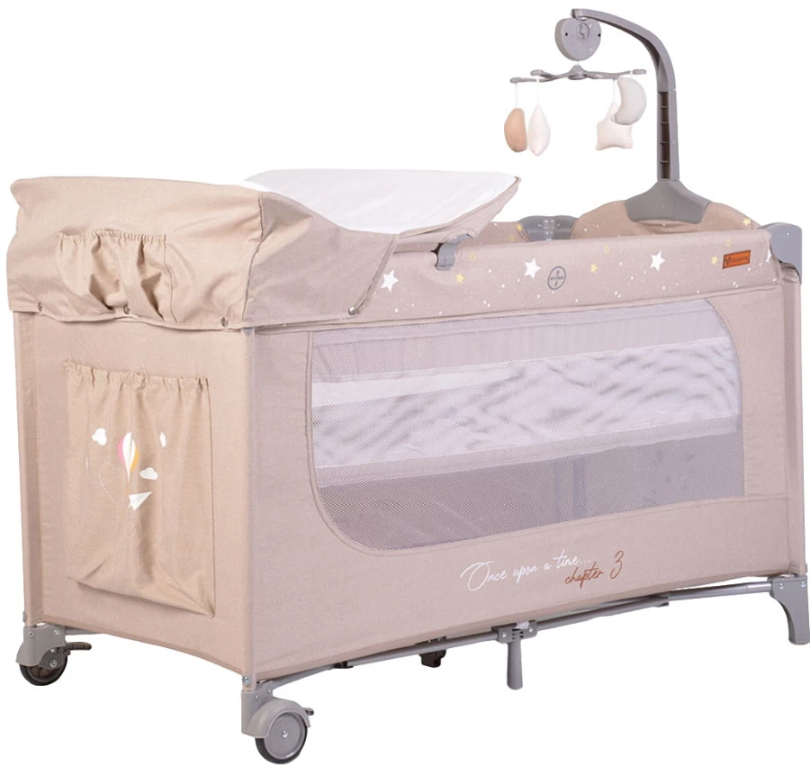 Cangaroo Once Upon A Time 3 Beige Campingbed Met Aankleedvlak 3 Cangaroo Once Upon A Time 3 Beige Campingbed Met Aankleedvlak