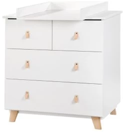 Babykamer Romy: Ledikant, Commode & 2-Deurskast -Jollein Winkel commode noah 1