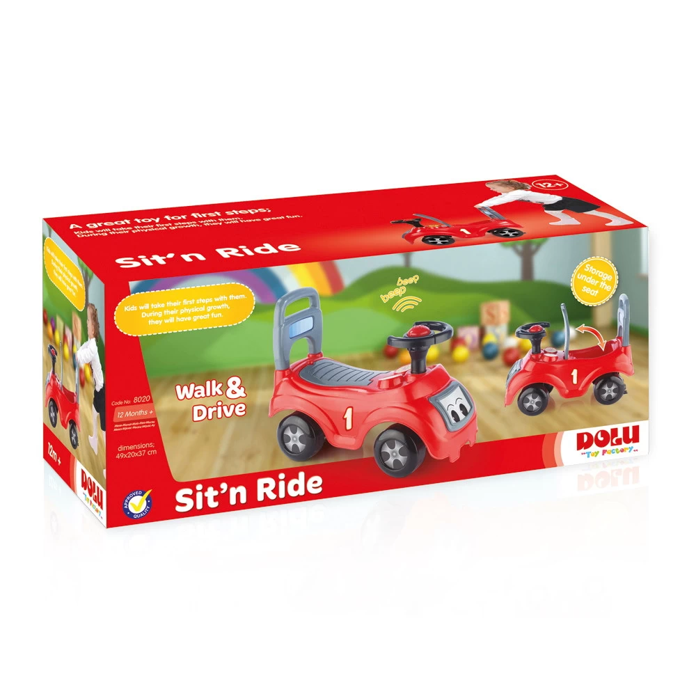 Dolu Sit 'n Ride Rood/Zwart Loopauto 8020 7 Dolu Sit 'n Ride Rood/Zwart Loopauto 8020 - Afbeelding 5