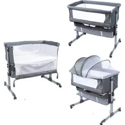 Eco Baby Donkergrijs Wieg Aan Bed FB5001 -Jollein Winkel eco baby donkergrijs wieg aan bed fb5001 3 1
