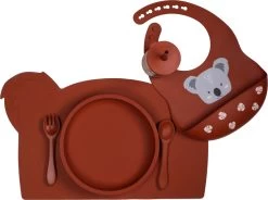 Tryco Dark Rust Siliconen Bord TR-392821 -Jollein Winkel koala dark rust silicone collection 01 4