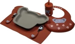 Tryco Koala Olive Gray Siliconen Bord TR-392817 -Jollein Winkel koala dark rust silicone collection 04 3