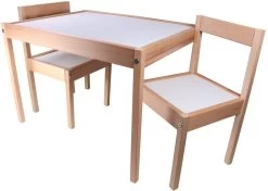 Kukka Wooden Set Tafel Met Stoeltjes KWS100 -Jollein Winkel kukka houten tafel met stoeltjes wks100 2 1
