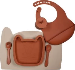 Tryco Leopard Sienna Siliconen Bord TR-392816 -Jollein Winkel leopard sand silicone collection 03 1