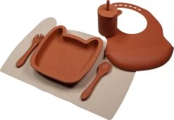 Tryco Leopard Sienna Siliconen Bord TR-392816 -Jollein Winkel leopard sand silicone collection 04 1