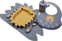 Tryco Lion Honey Gold Siliconen Bord TR-392815 -Jollein Winkel lion dusty blue silicone collection 04 3