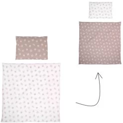 Lorelli Eva Abstract Leaves Grey/Beige 5-delige Set Voor Wieg En Ledikant 2080114-5001