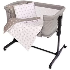 Lorelli Eva Abstract Leaves Grey/Beige 5-delige Set Voor Wieg En Ledikant 2080114-5001 -Jollein Winkel lorelli wieg en ledikant set 4