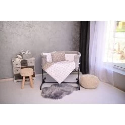 Lorelli Eva Abstract Leaves Grey/Beige 5-delige Set Voor Wieg En Ledikant 2080114-5001 -Jollein Winkel lorelli wieg en ledikant set 5