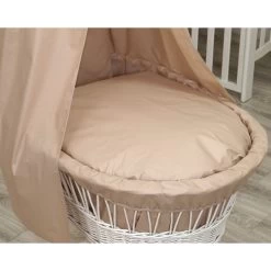 MamaLoes Pure Beige Deluxe Wit Baby Wiegje 84482 -Jollein Winkel mamaloes amy beige bekleding voor deluxe wieg 84482 3