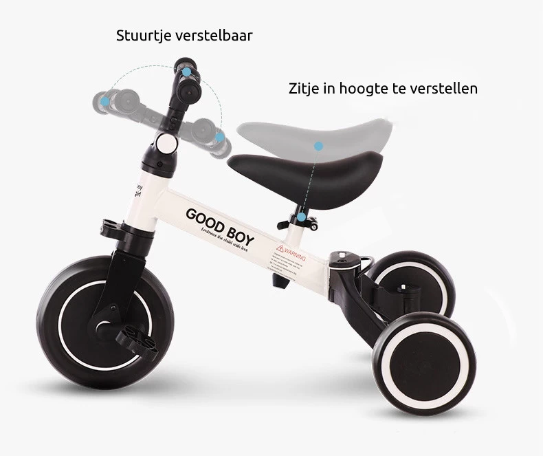 Eco Toys Geel 4-in-1 Loopfiets HC492494 5 Eco Toys Geel 4-in-1 Loopfiets HC492494 - Afbeelding 3