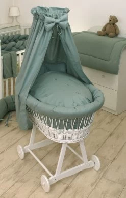 MamaLoes Pure Stonegreen Deluxe Wit Baby Wiegje 80635