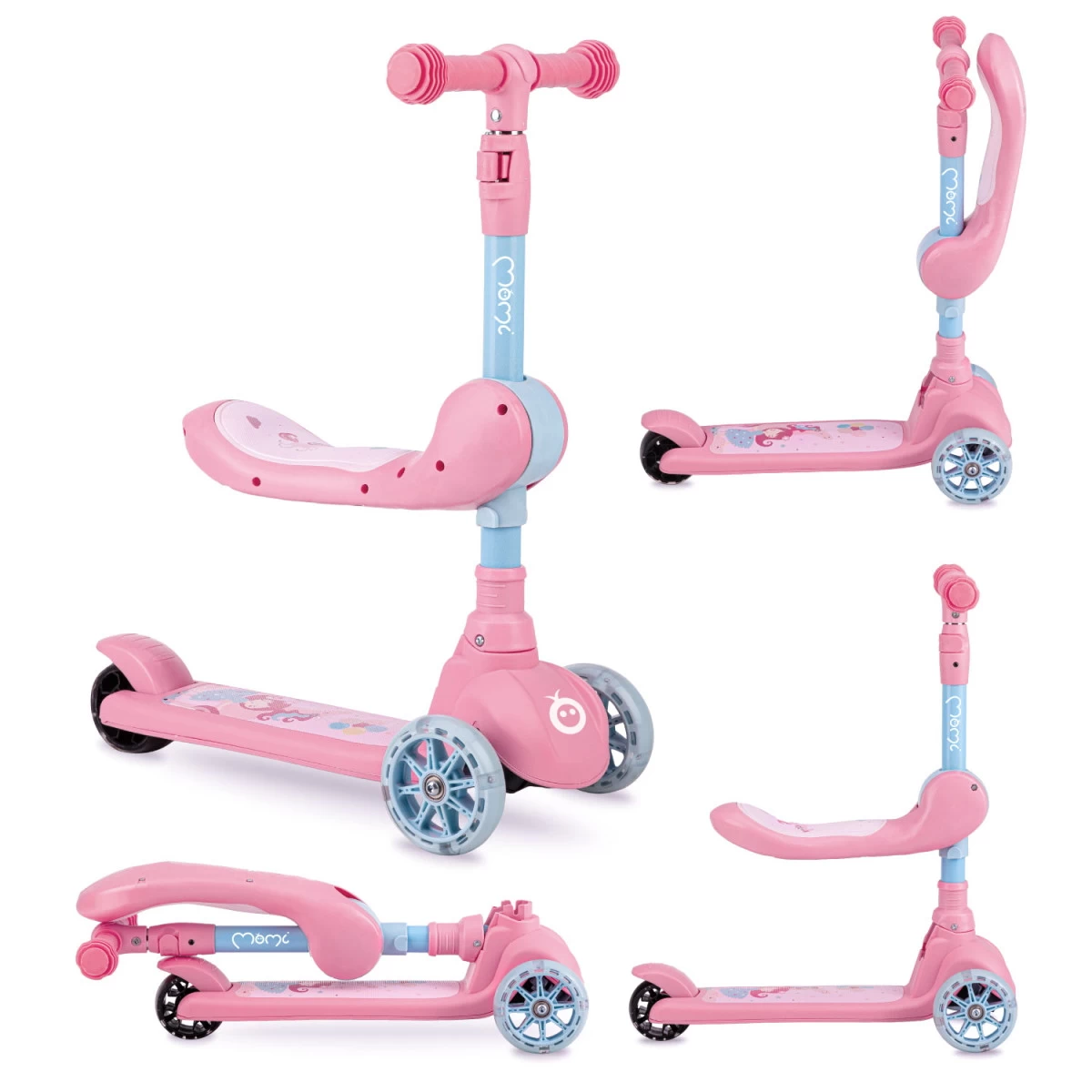 Momi Kiuru Pink 2-in-1 Step/Loopfiets HUBA00034 12 Momi Kiuru Pink 2-in-1 Step/Loopfiets HUBA00034 - Afbeelding 10
