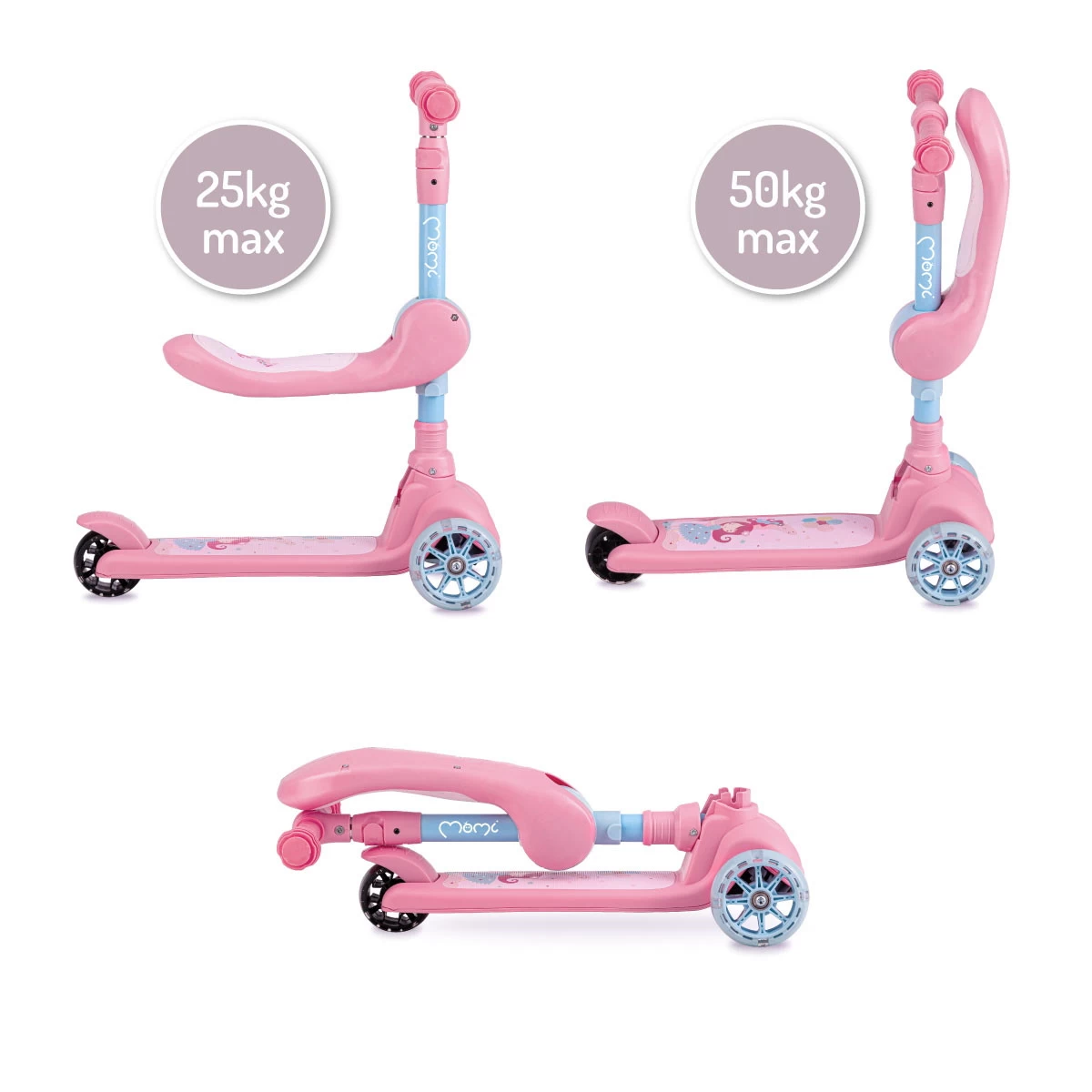 Momi Kiuru Pink 2-in-1 Step/Loopfiets HUBA00034 14 Momi Kiuru Pink 2-in-1 Step/Loopfiets HUBA00034 - Afbeelding 12
