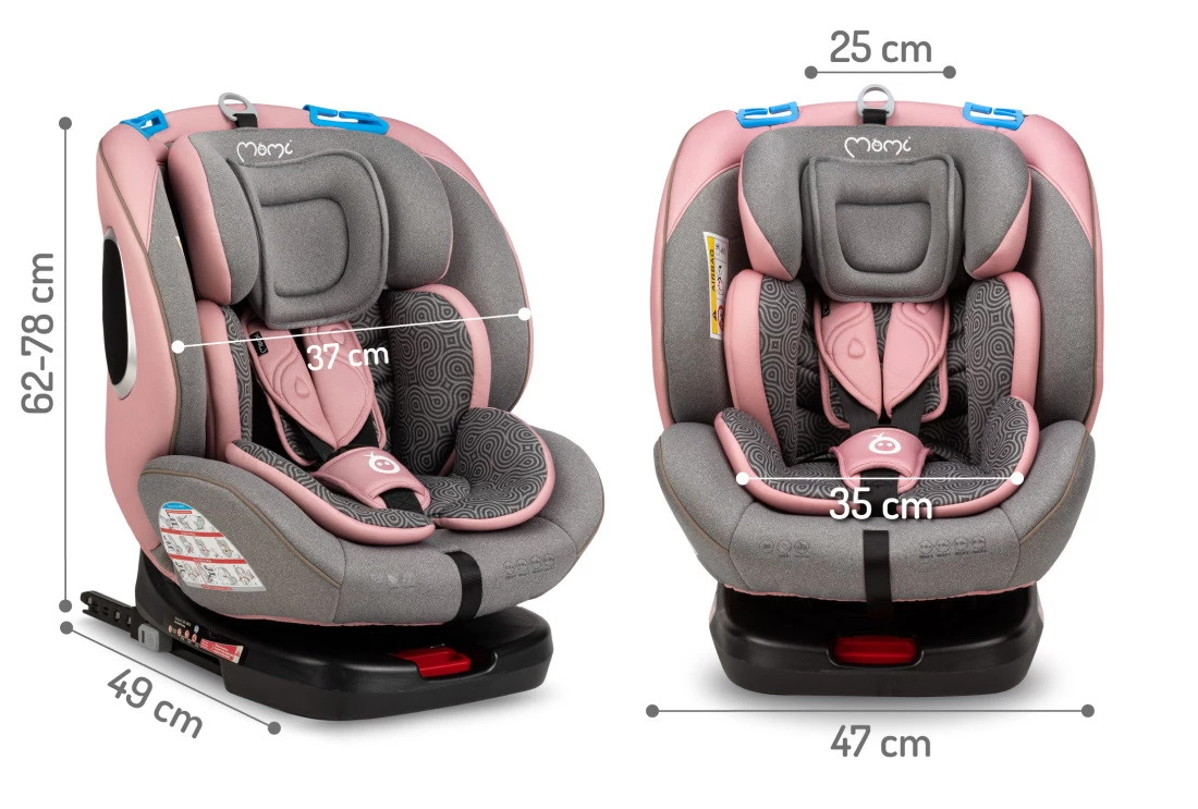 Momi Tordi Roze Isofix 360° 0-36 Kg Autostoel FOSA00018 - Afbeelding 13