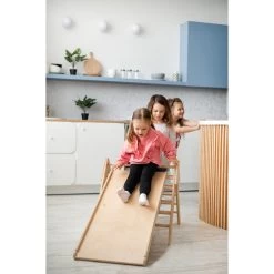 Luna Toys Naturel Houten Klimrek Met Glijbaan LU-36950 -Jollein Winkel natural 1