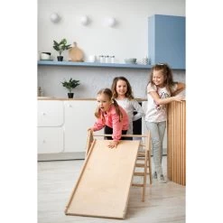 Luna Toys Naturel Houten Klimrek Met Glijbaan LU-36950 -Jollein Winkel natural 4
