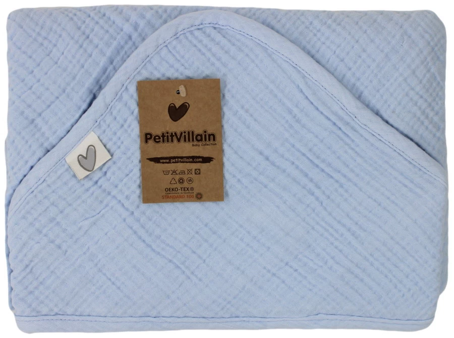 Petit Villain Hydrofiel Lichtblauw Badcape 3 Petit Villain Hydrofiel Lichtblauw Badcape