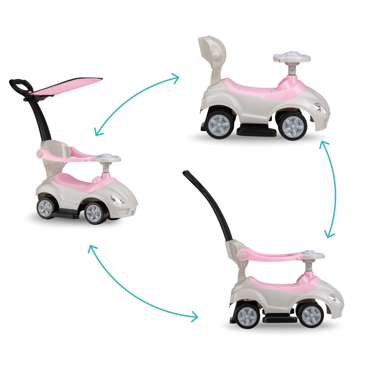 QKids Lolo Pink 2-in-1 Ride-on Loopauto QKIDS00006 9 QKids Lolo Pink 2-in-1 Ride-on Loopauto QKIDS00006 - Afbeelding 7