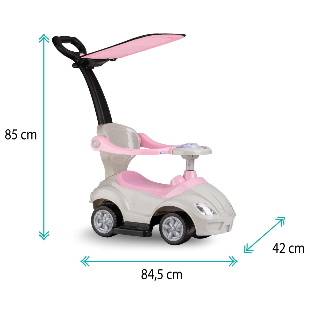 QKids Lolo Pink 2-in-1 Ride-on Loopauto QKIDS00006 11 QKids Lolo Pink 2-in-1 Ride-on Loopauto QKIDS00006 - Afbeelding 9