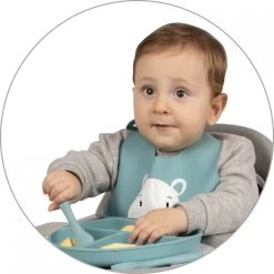 Sevibaby Grijs Silicone Bord Met Zuignap 525-13 -Jollein Winkel sevibaby turquoise silicone bestek 509 15 4