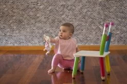 Silly Billyz Towel Dusty Blue Messy Eater Slab 117319 -Jollein Winkel silly billy slab sfeer 2