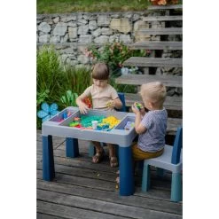 Tega Baby Teggi Turquoise/Navy/Grey Multifun 3-in-1 Tafel Met Twee Stoeltjes TI-011-173 -Jollein Winkel tega baby teggi greyold roseturquoise multifun 3 in 1 tafel 1